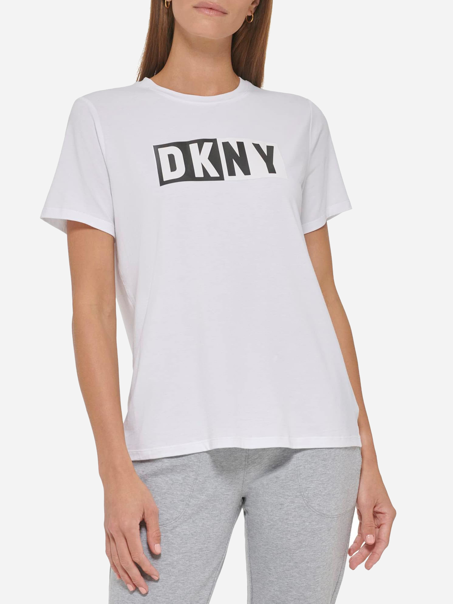 Акція на Футболка жіноча DKNY 852331112 XS Біла від Rozetka