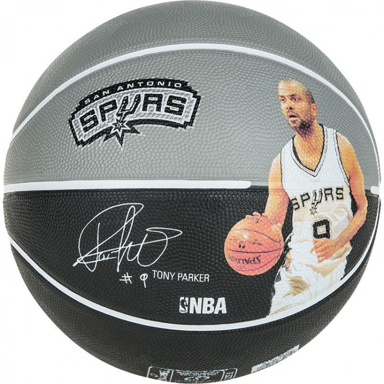 

Баскетбольный мяч 7 размер SPALDING для улицы игровой СПАЛДИНГ NBA Tony Parker Резина Черный-серый (NBA_TP_7)