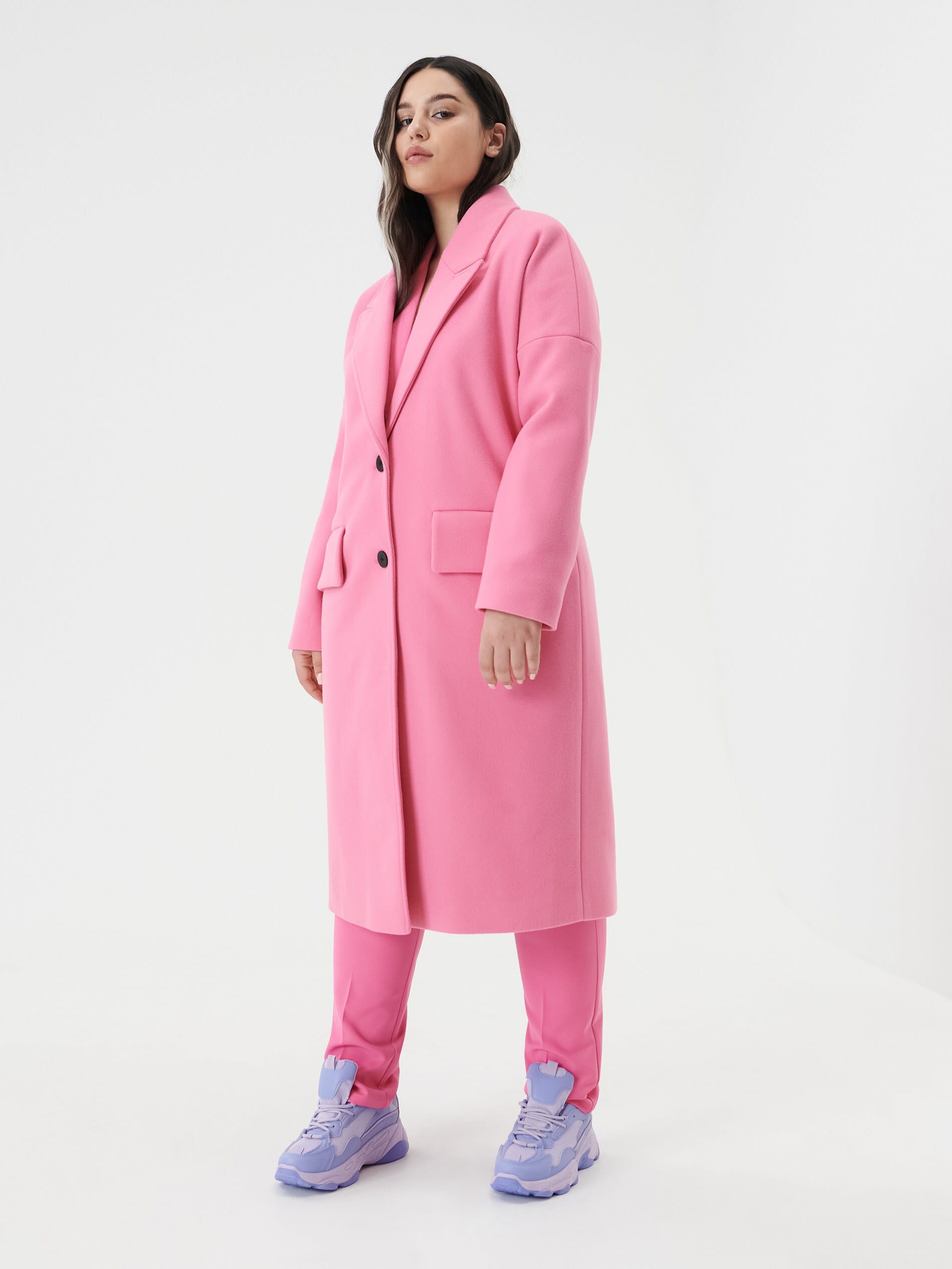 Акція на Пальто жіноче Sinsay 6556J-30X XL Рожеве від Rozetka