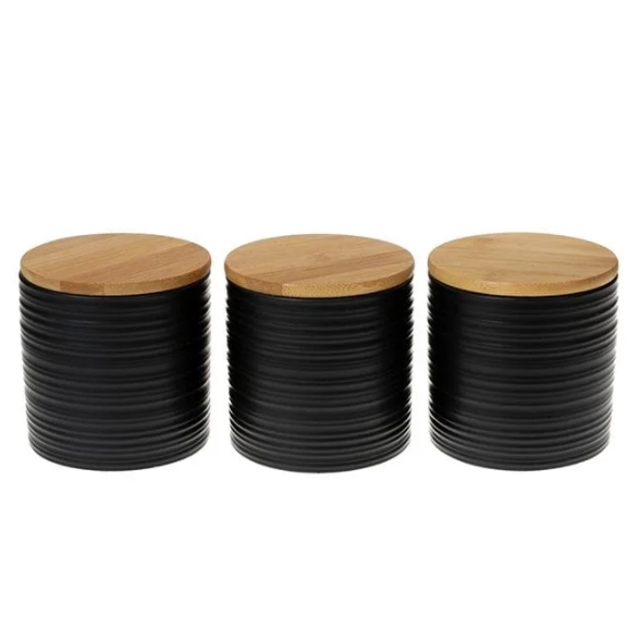 

Набор керамических банок Flora Линии с бамбуковыми крышками 3 шт. 0,55 л. 32097
