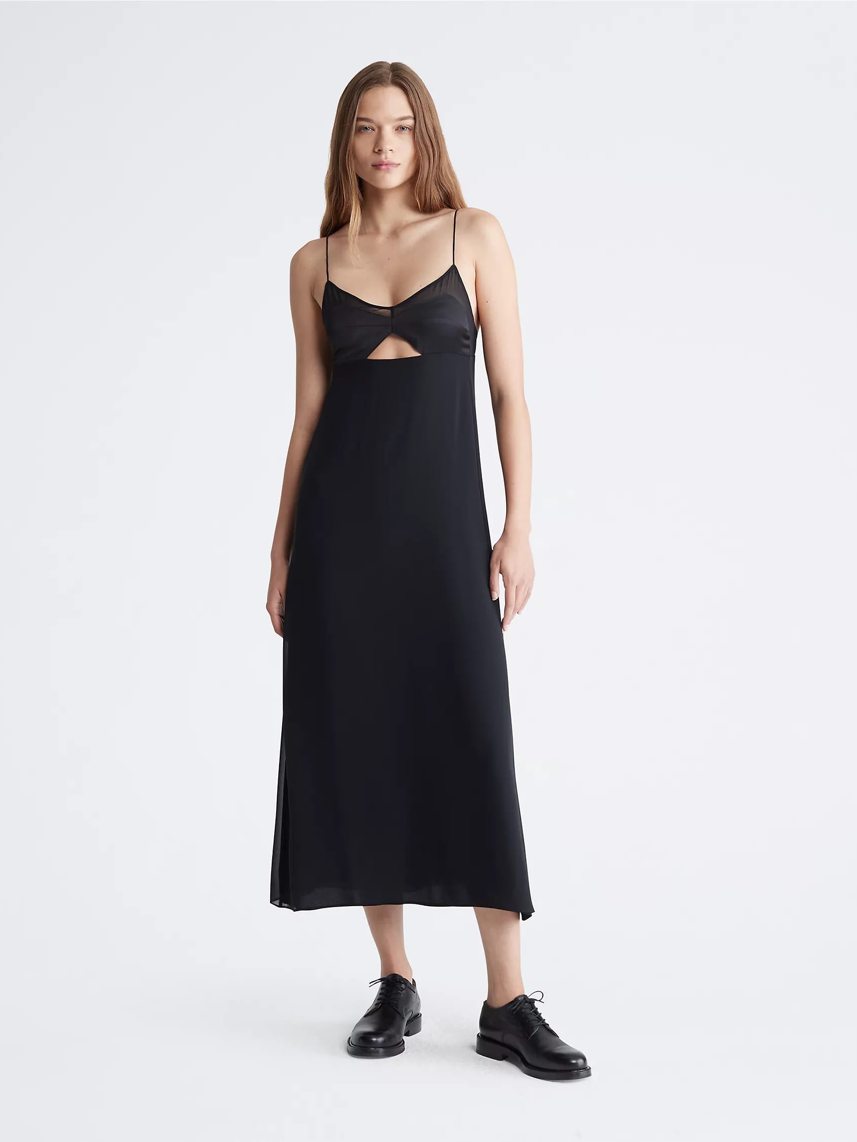 Акція на Сукня міді літня жіноча Calvin Klein 695607142 M Чорна від Rozetka