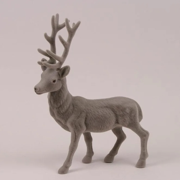 

Фигурка новогодняя Flora Олень флок серый 39 см. 21674 (BAM04018)