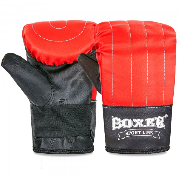

Перчатки для бокса Снарядные перчатки Кожвинил BOXER 2015 Тренировочные р-р L,красный (DS0002603)