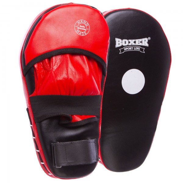 

Лапы/макивары Лапа Прямая удлиненная кожаная (2шт) BOXER 2007-01 Кикбоксерская, черный-красный (DS0002554)