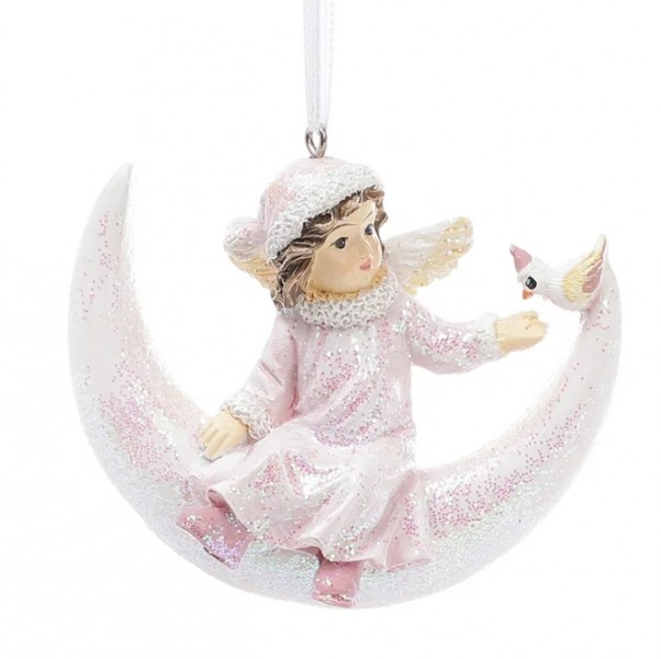 

Новогодняя подвеска Flora Ангелочек на луне 6 шт 11244 (BAM03628)