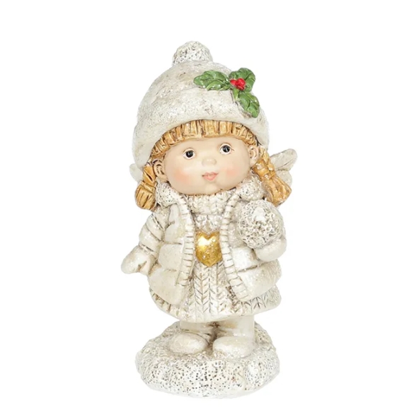 

Фигурка новогодняя Flora Ангелочек с снежкой 11 см. 11734 (BAM04125)