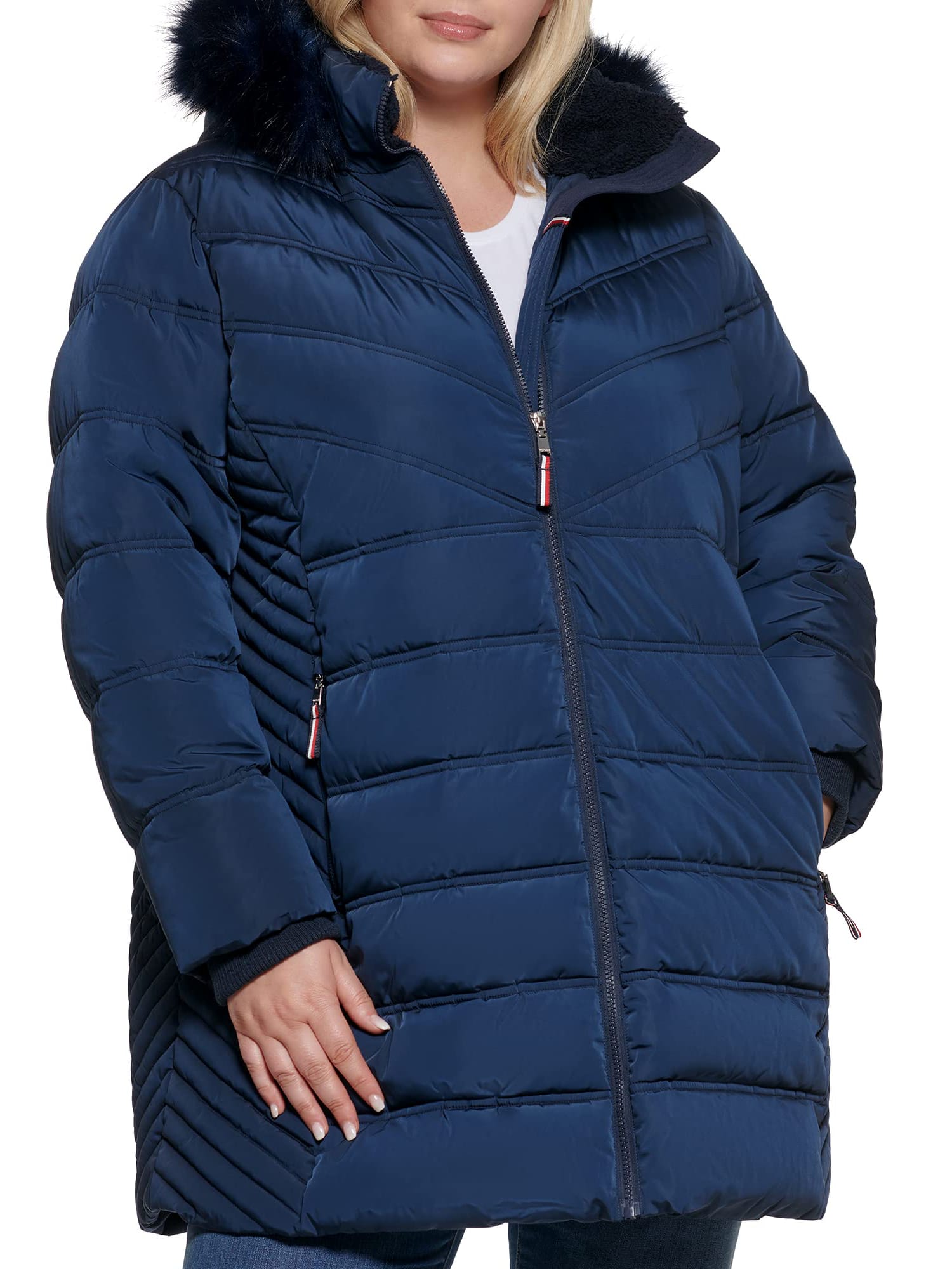 Акція на Куртка зимова жіноча Tommy Hilfiger 148232911 0X Синя від Rozetka