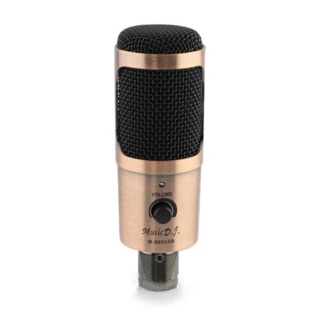 

Микрофон для студии UKC M-900USB, черный с золотом