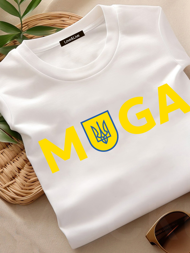 Акція на Футболка бавовняна довга чоловіча Love&Live Majesty of Ukraine! LLP04806 XL Біла від Rozetka