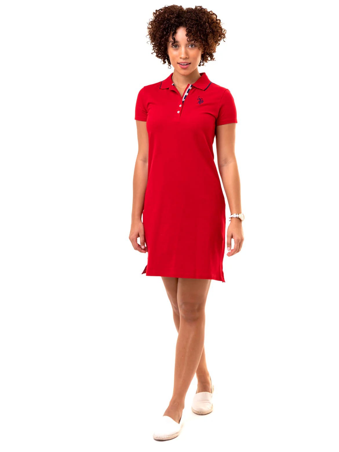 Акція на Сукня-футболка коротка літня жіноча U.S.Polo Assn 214980-ZH00A(ENGINE RED) M Червона від Rozetka