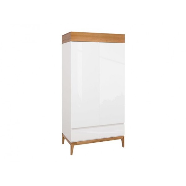 

Шкаф распашной с дополнительными полками SZF2D1S двухдверный из ДСП Kioto BRW (Black Red White) Польша