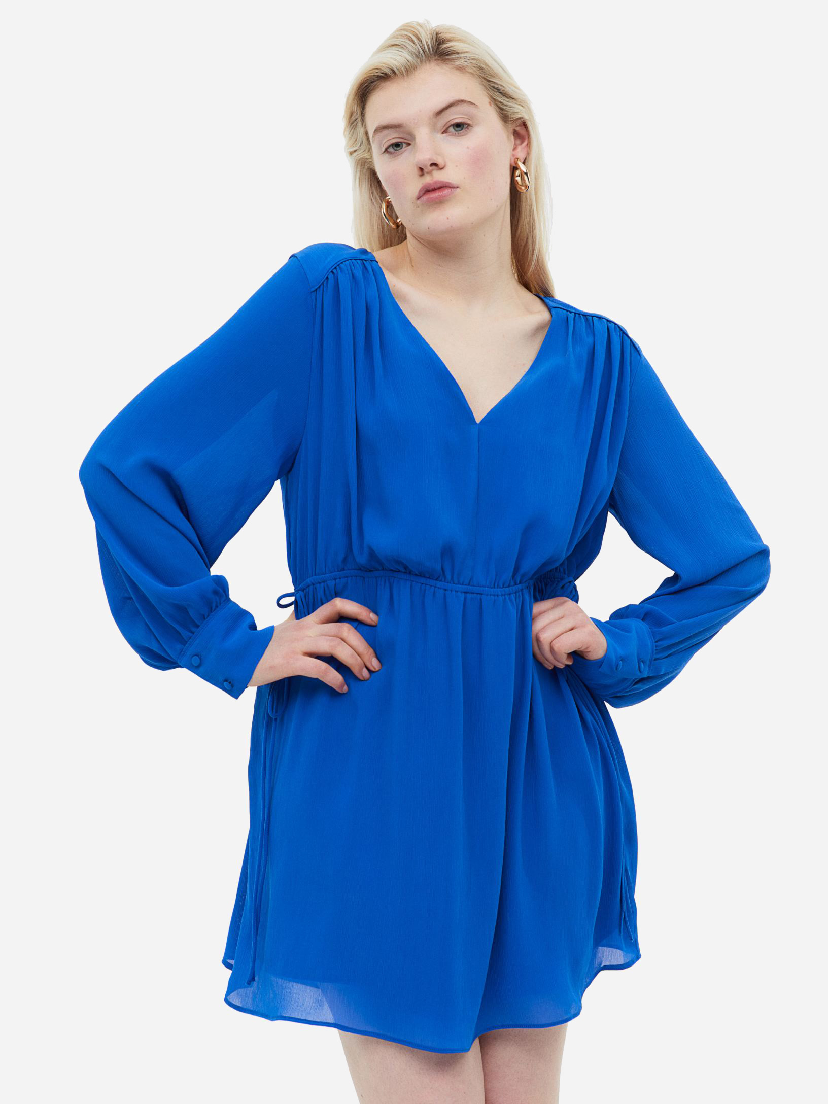 Акція на Сукня коротка літня жіноча H&M A2712-1154733 XXL Синя від Rozetka