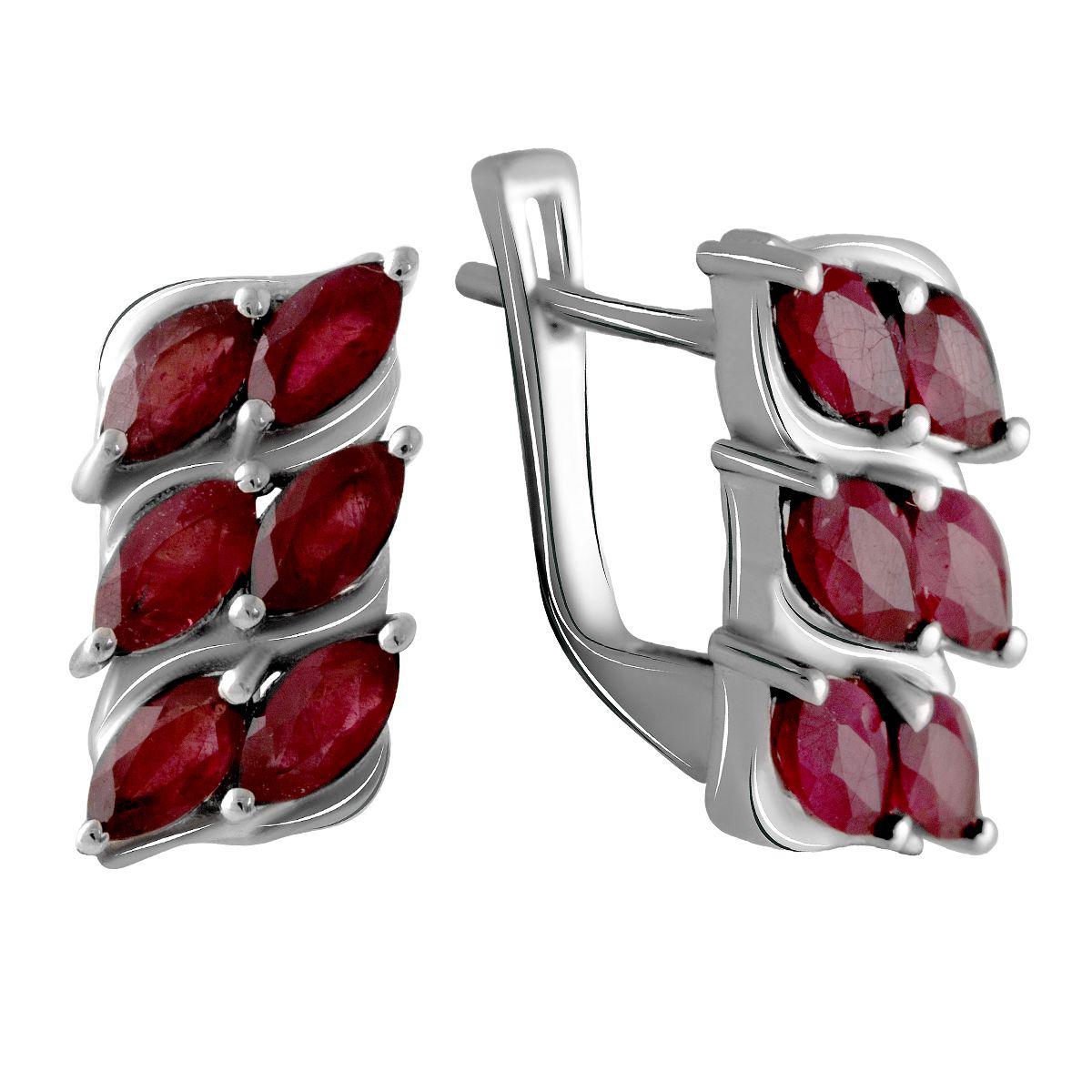 

Серебряные серьги SilverAlex с натуральным рубином