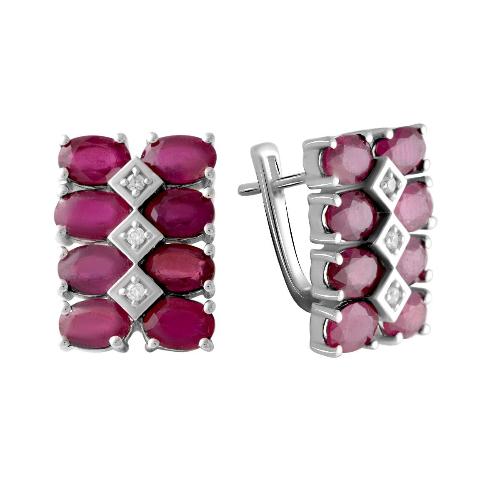 

Серебряные серьги SilverAlex с натуральным рубином