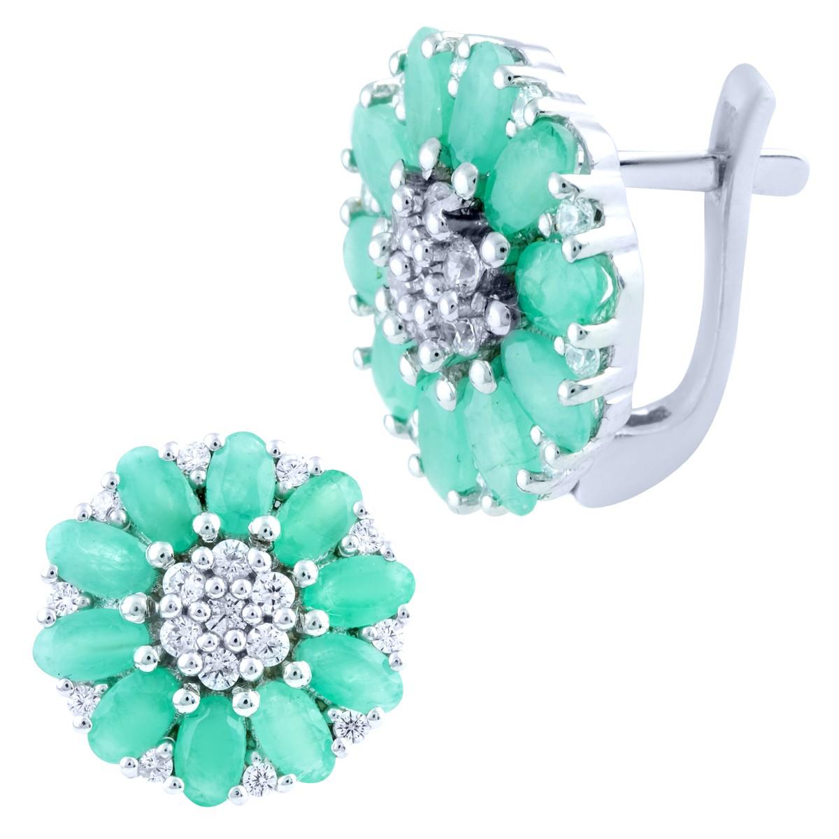 

Серебряные серьги SilverAlex с натуральным изумрудом