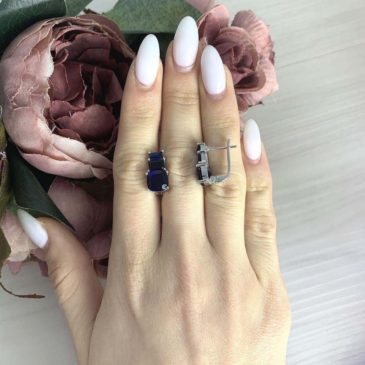 

Серебряные серьги SilverAlex с сапфиром nano 5.175ct
