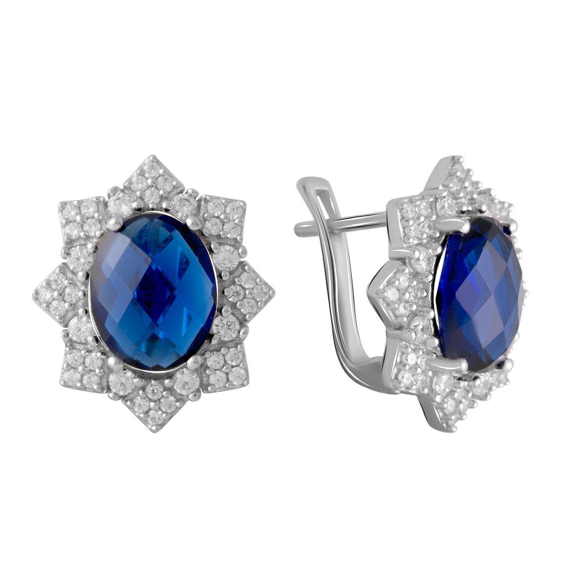 

Серебряные серьги SilverAlex с сапфиром nano 6.598ct