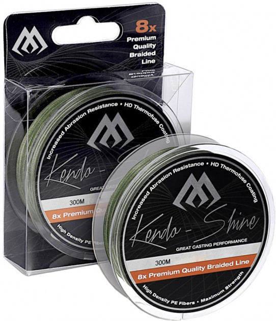 

Шнур рыболовный Mikado Kendo Shine Braid 300 м 0.18 мм 17.81 кг Green