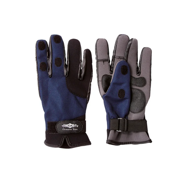 

Перчатки рыболовные неопрен Mikado UMR-04 М Blue/Grey