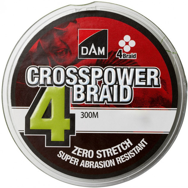 

Шнур рыболовный DAM Crosspower 4-Braid 300 м 0.15 мм 8.1 кг 18 Lb Green