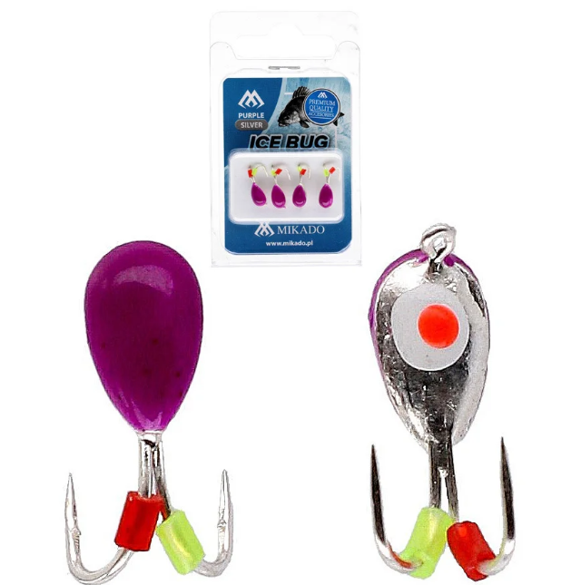 

Мормышка рыболовная Mikado Ice Bug 4 мм 0.85 г 4 шт Purple/Silver