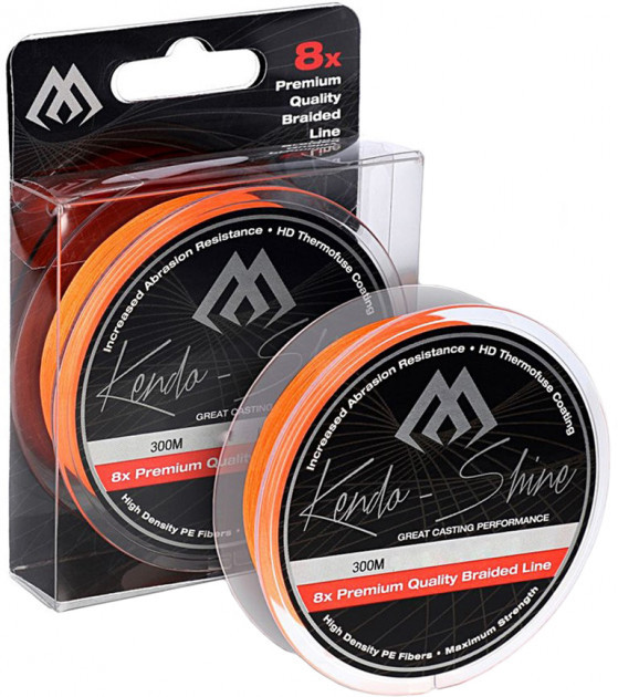 

Шнур рыболовный Mikado Kendo Shine Braid 300 м 0.18 мм 17.81 кг Fluo Orange