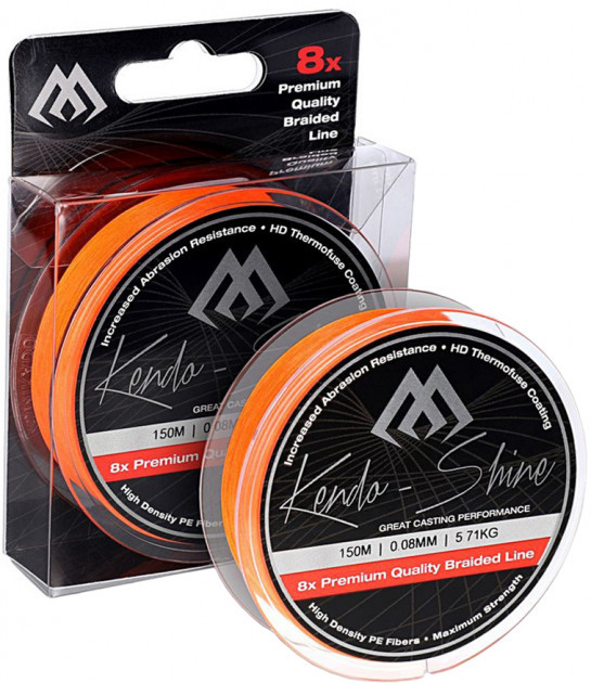 

Шнур рыболовный Mikado Kendo Shine Braid 150 м 0.08 мм 5.71 кг fluo Orange
