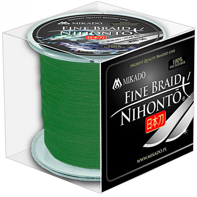 

Шнур рыболовный Mikado Nihonto Fine Braid 300 м 0.10 мм 7.70 кг Green