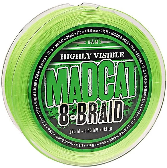 

Шнур рыболовный DAM MADCAT 8-Braid 270 м 0.60 мм 61.2 кг/135 Lb Green