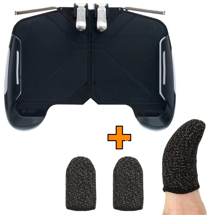 

Игровые контроллеры Marpiel AK16 Black (геймпад триггеры курки для смартфона для PUBG) + напальчники