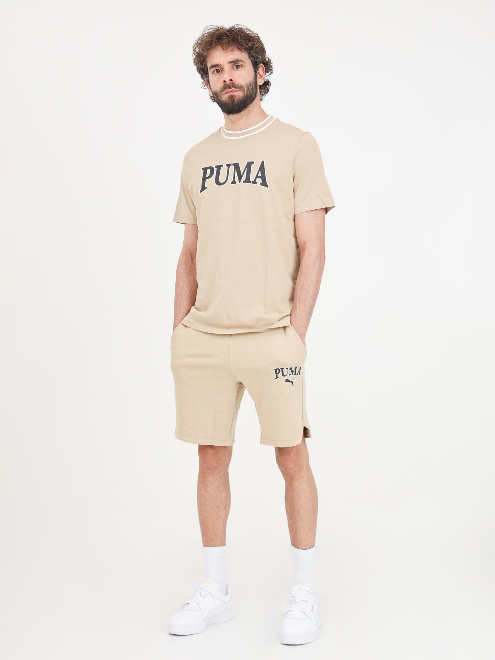 Акція на Шорти довгі чоловічі Puma Squad Shorts 9 Tr Prairie Tan 678975-83 XL Бежеві від Rozetka