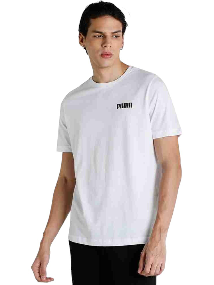 Акція на Футболка бавовняна довга чоловіча Puma ESS Small PUMA Tee M 84722502 M White від Rozetka