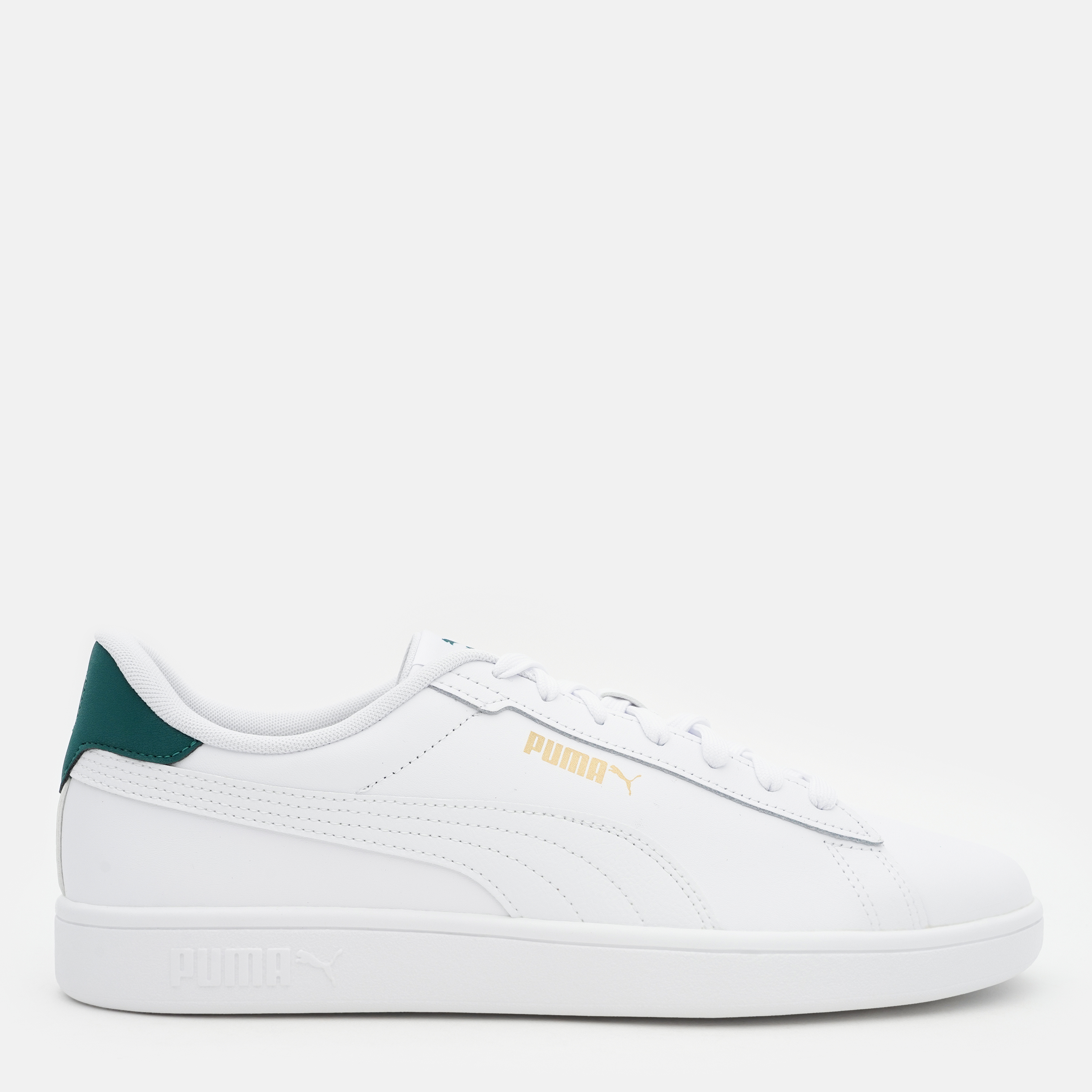 Акція на Чоловічі кеди низькі Puma Smash 3.0 L 39098714 42.5 (8.5UK) 27.5 см Puma White-Malachite-Puma Gold від Rozetka