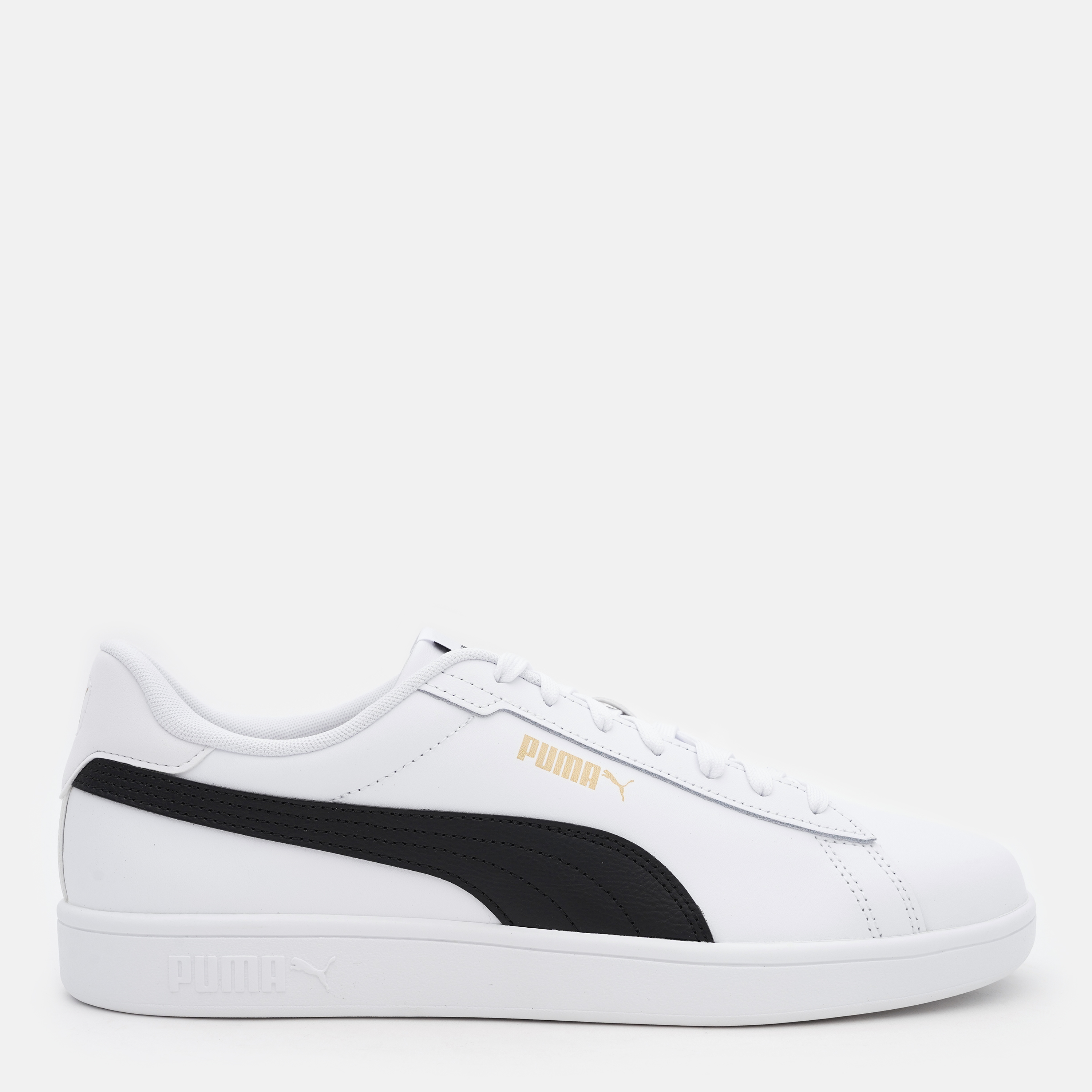 Акція на Чоловічі кеди низькі Puma Smash 3.0 L 39098711 41 (7.5UK) 26.5 см Puma White-Puma Black-Puma Gold від Rozetka