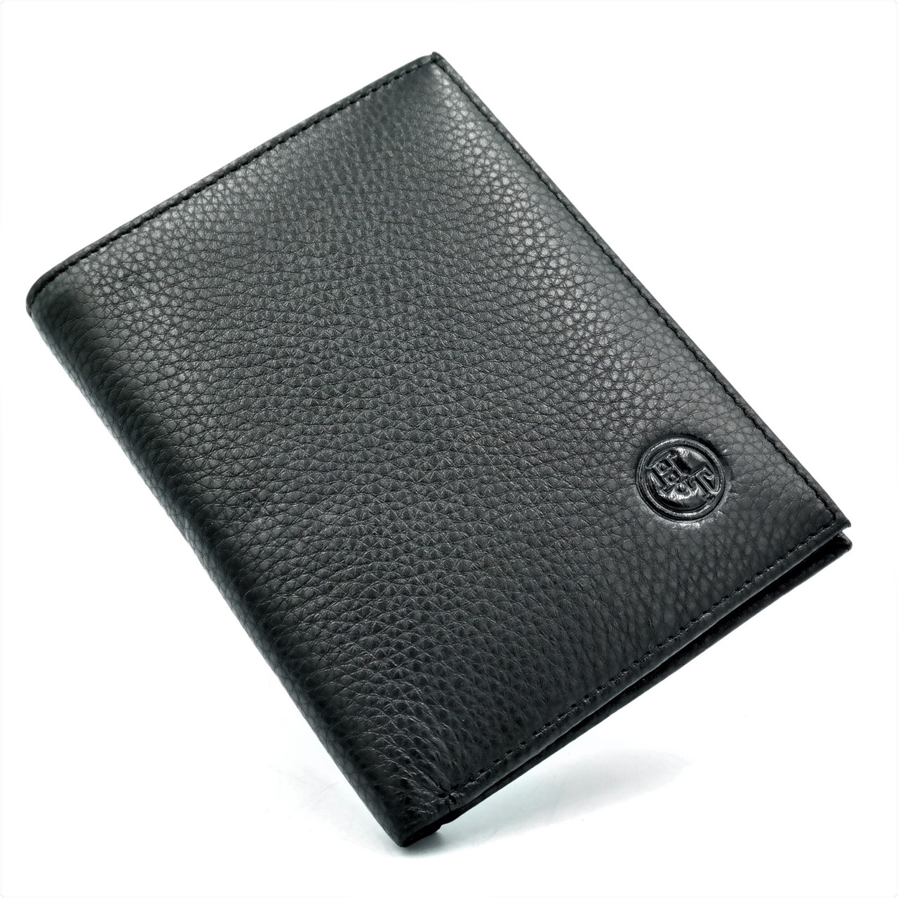 

Мужской кожаный кошелек H.T.Leather 13х10х1,5 см Черный 000146421