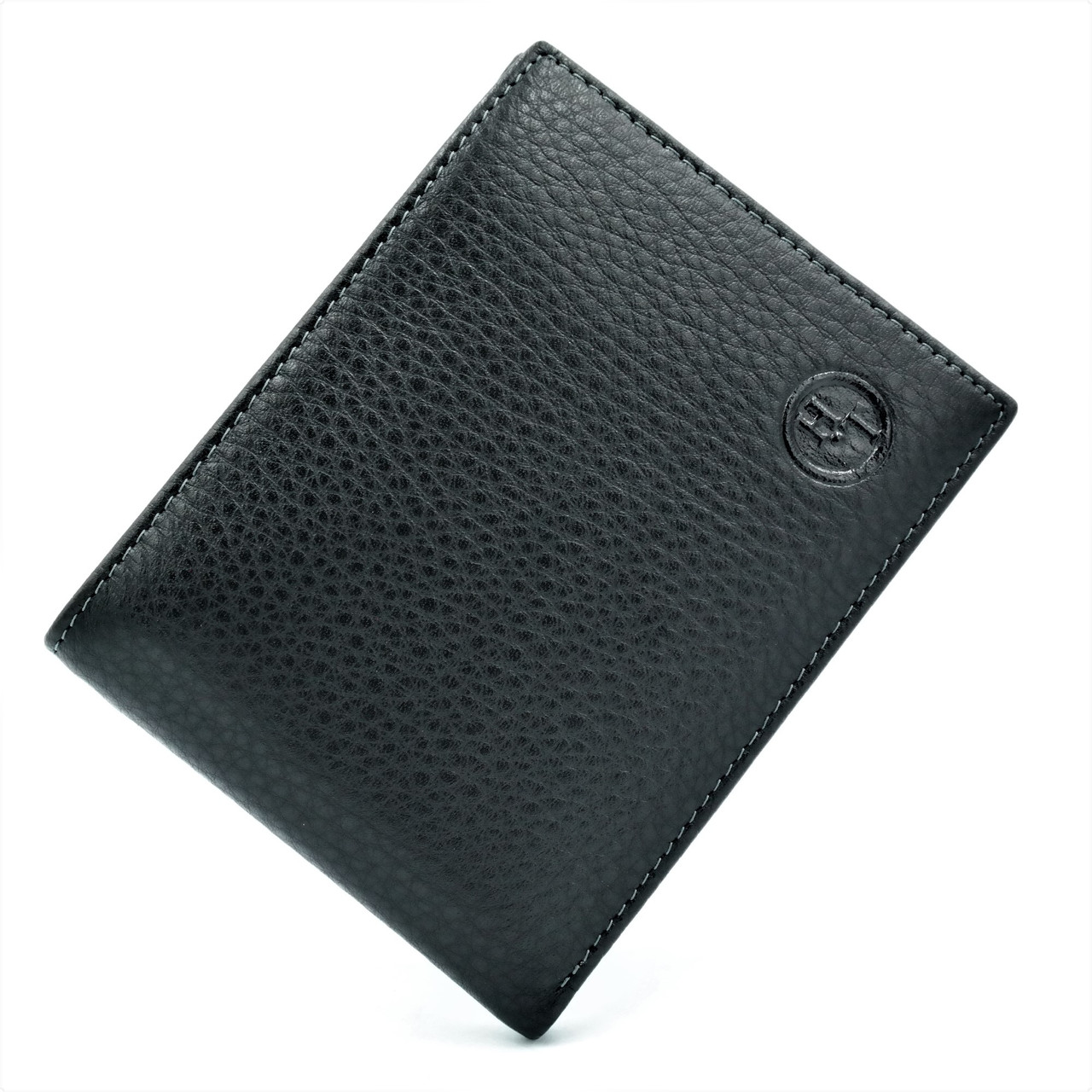 

Мужской кожаный кошелек H.T.Leather 9х11,5х2 см Черный 000146612