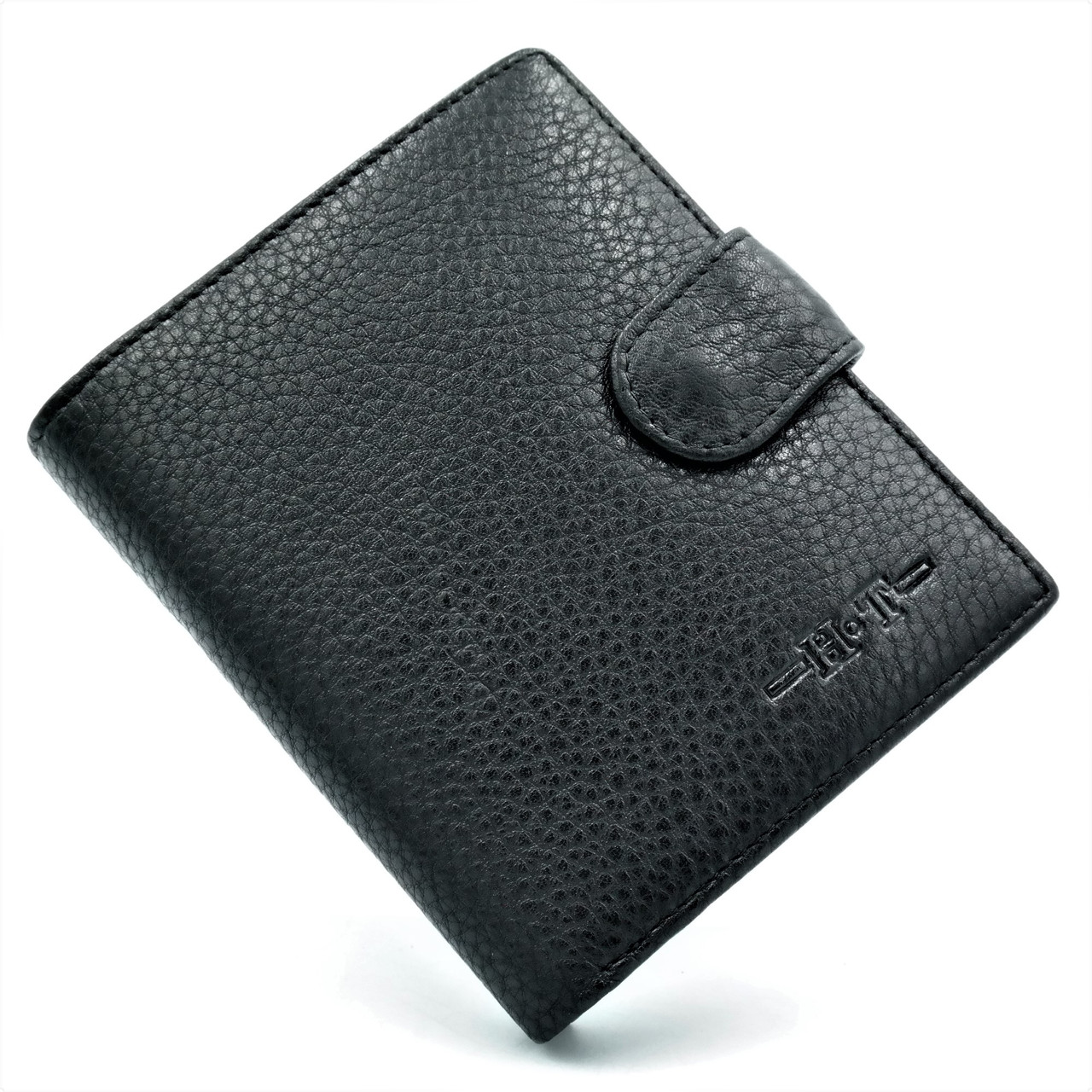 

Мужской кожаный кошелек H.T.Leather 12х10х2,5 см Черный 000146577