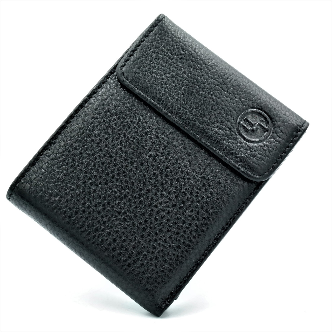 

Мужской кожаный кошелек H.T.Leather 11,5х9х2,5 см Черный 000146583