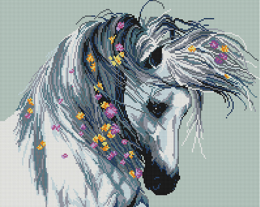

Алмазная мозаика "Белая лошадь" Brushme 40х50 см 000145506