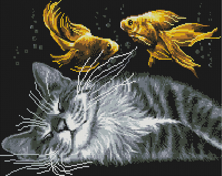

Алмазная мозаика "Мечты кота" Brushme 40х50 см 000145511