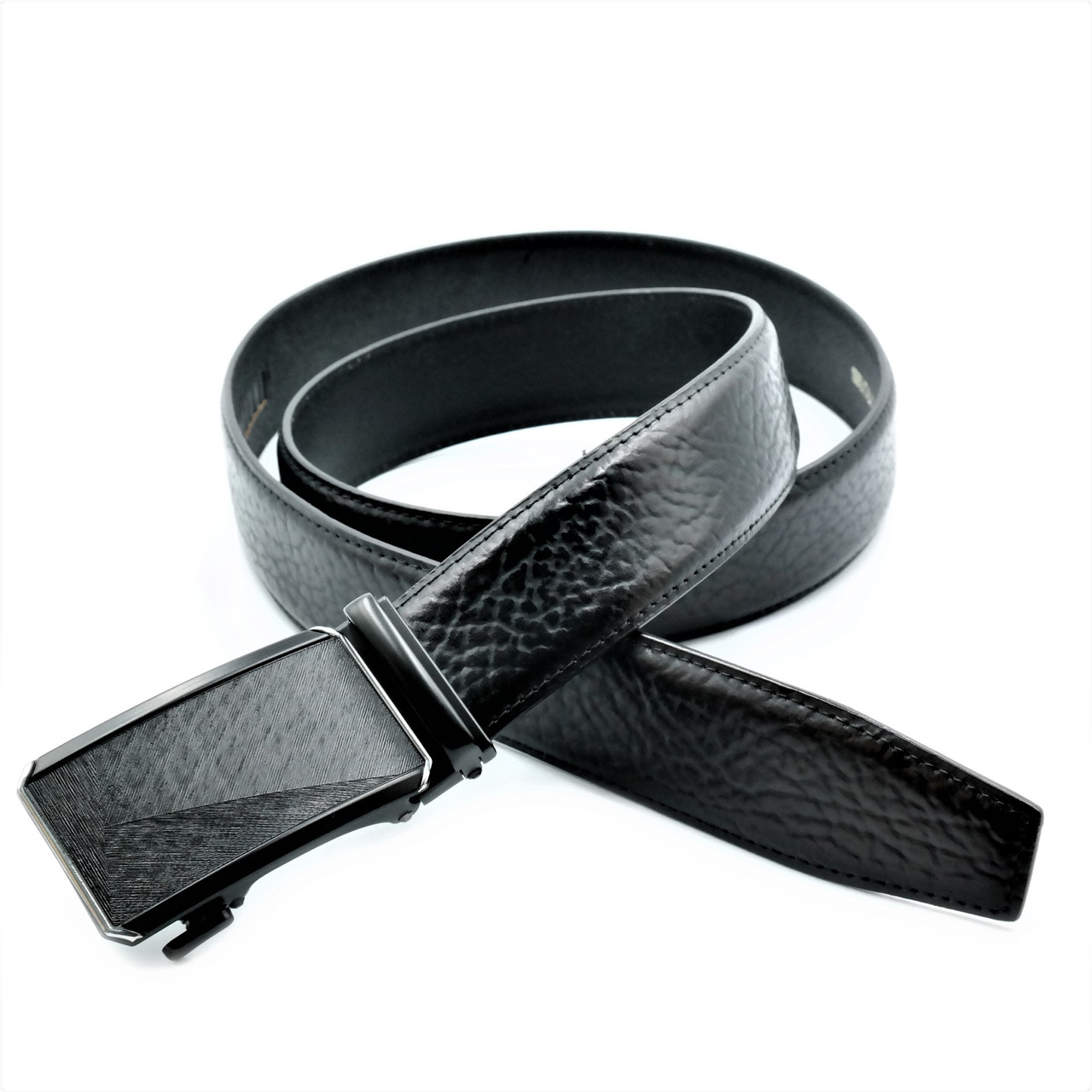 

Мужской кожаный ремень-автомат Weatro 110-120х3,5 см Черный 000146854