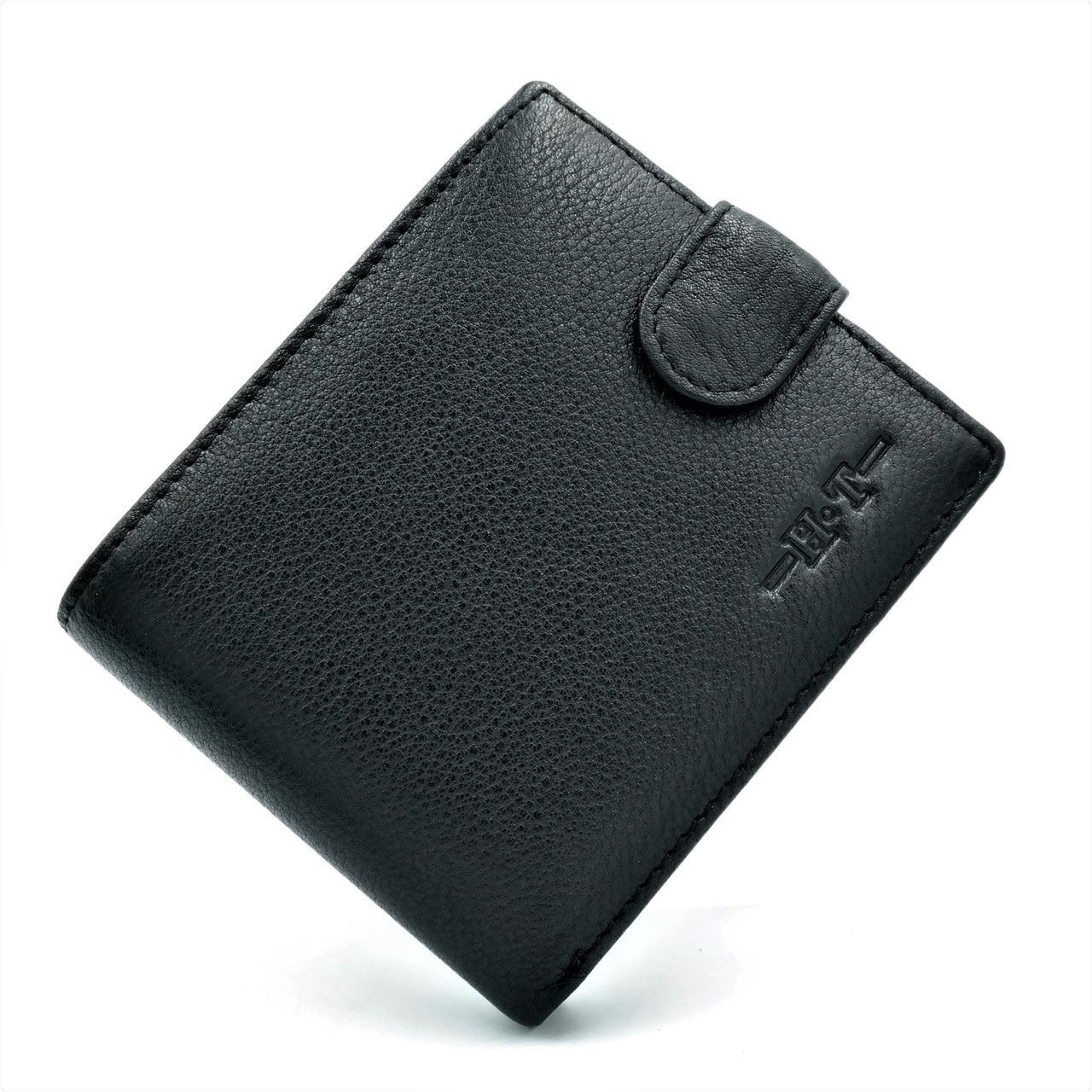 

Мужской кожаный кошелек H.T.Leather 12х10х2,5 см Черный 000146598