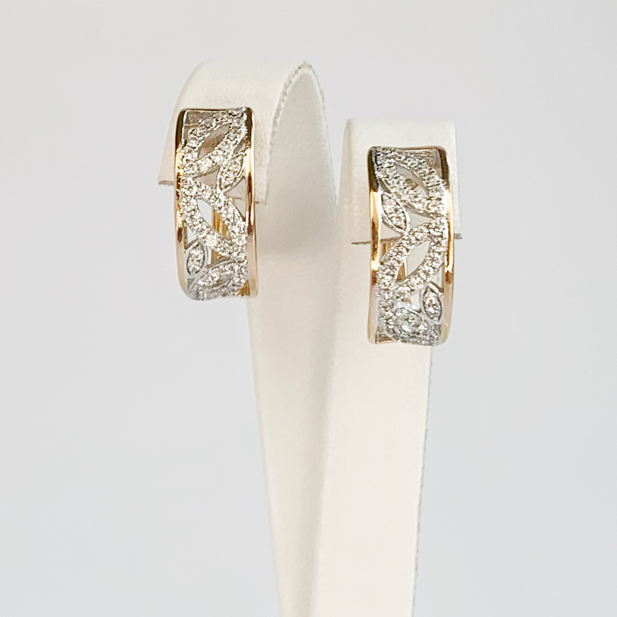 

Серьги Xuping из медицинского золота, белые фианиты, позолота 18K + родий, 24983