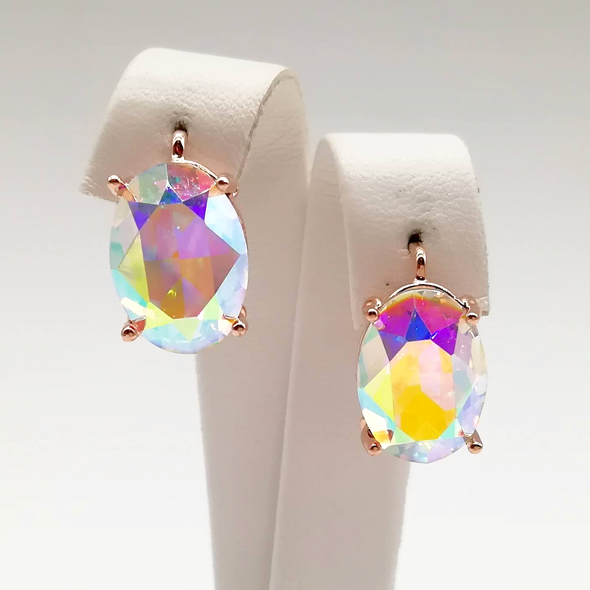 

Серьги SONATA из медицинского золота, кристаллы Swarovski цвета "Хамелеон", позолота PO, 24730