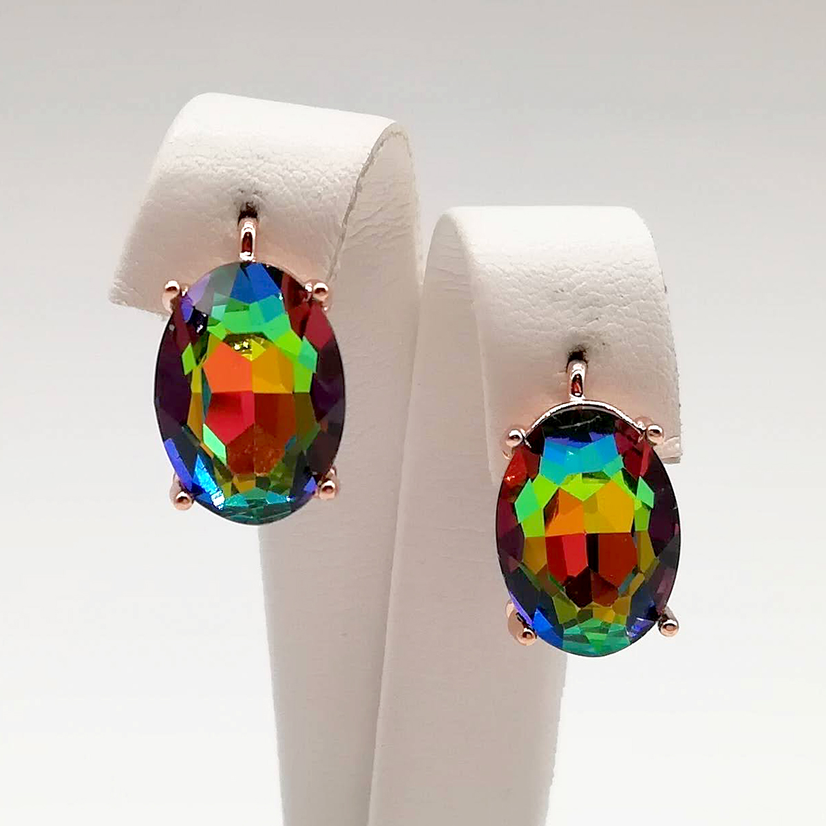 

Серьги SONATA из медицинского золота, разноцветные кристаллы Swarovski, позолота PO, 24732