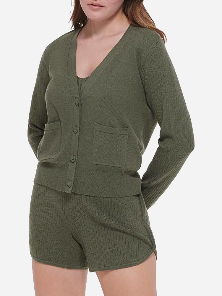 Акція на Кардиган жіночий в'язаний Calvin Klein 143067946 XL Зелений від Rozetka