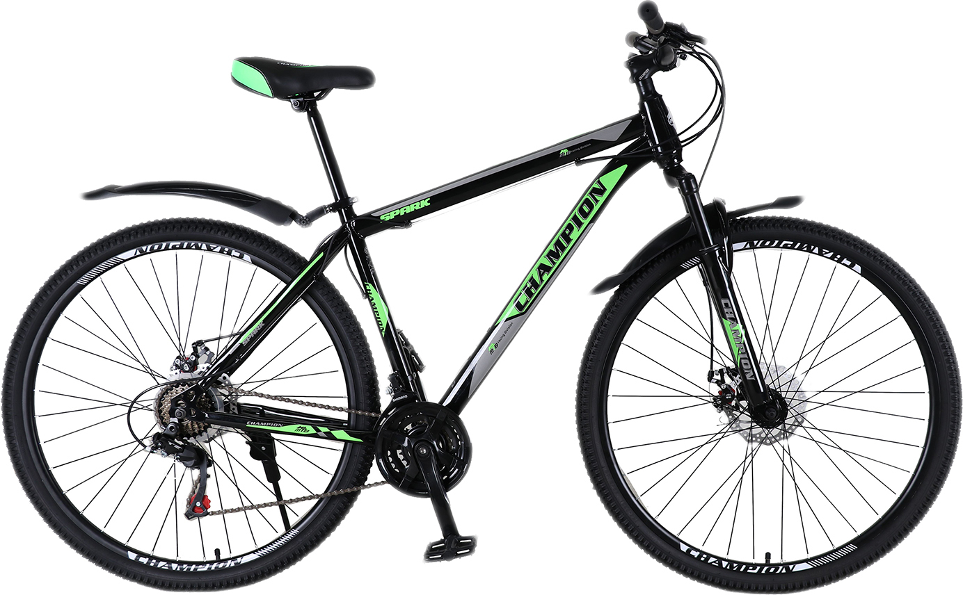 Акция на Велосипед Champion Spark 27.5" 19.5" Black-green-white (27ChWS21-003240) от Rozetka UA