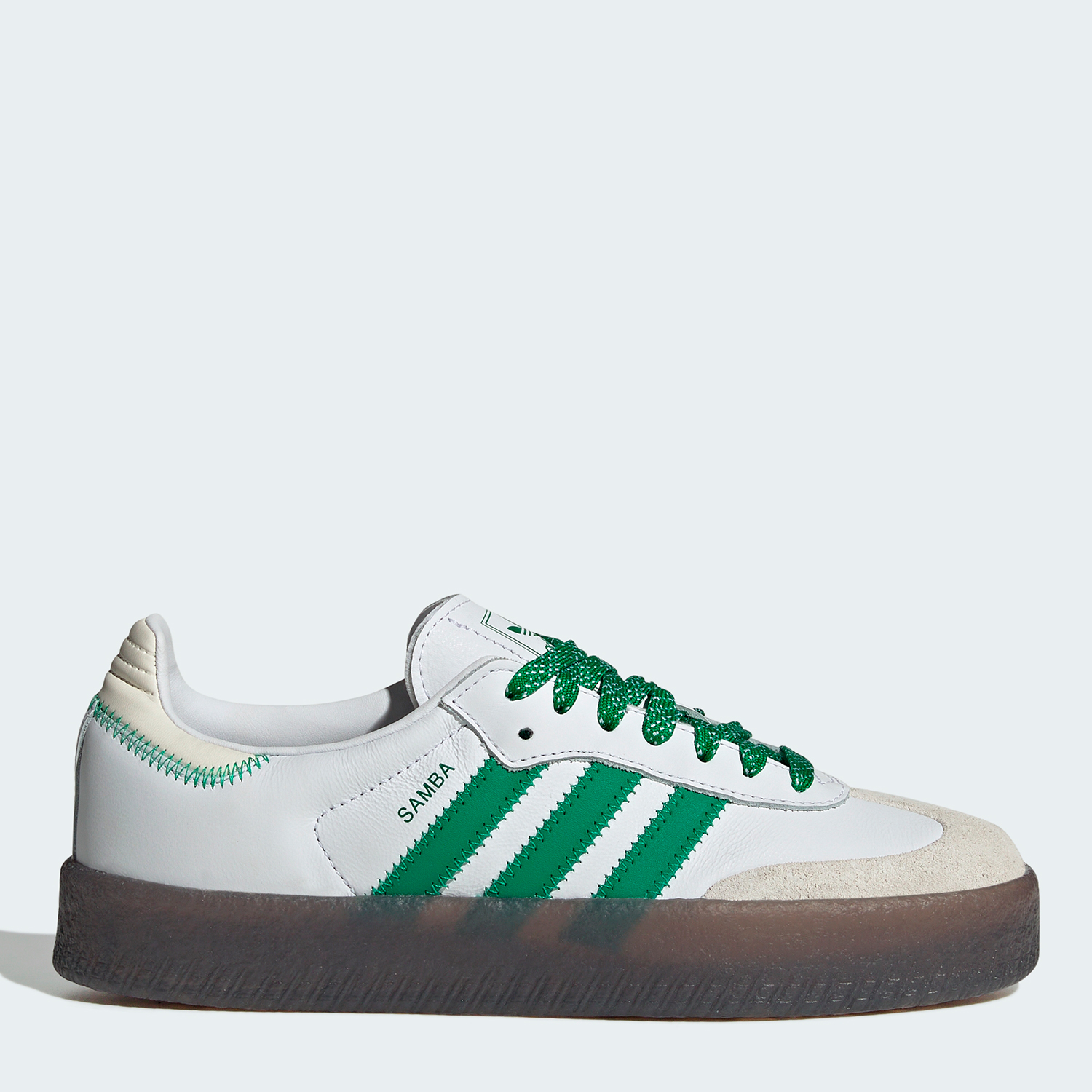 Акція на Жіночі кеди низькі Adidas Samba W IE9105 38.5 (5.5UK) 24 см Ftwwht/Green/Owhite від Rozetka