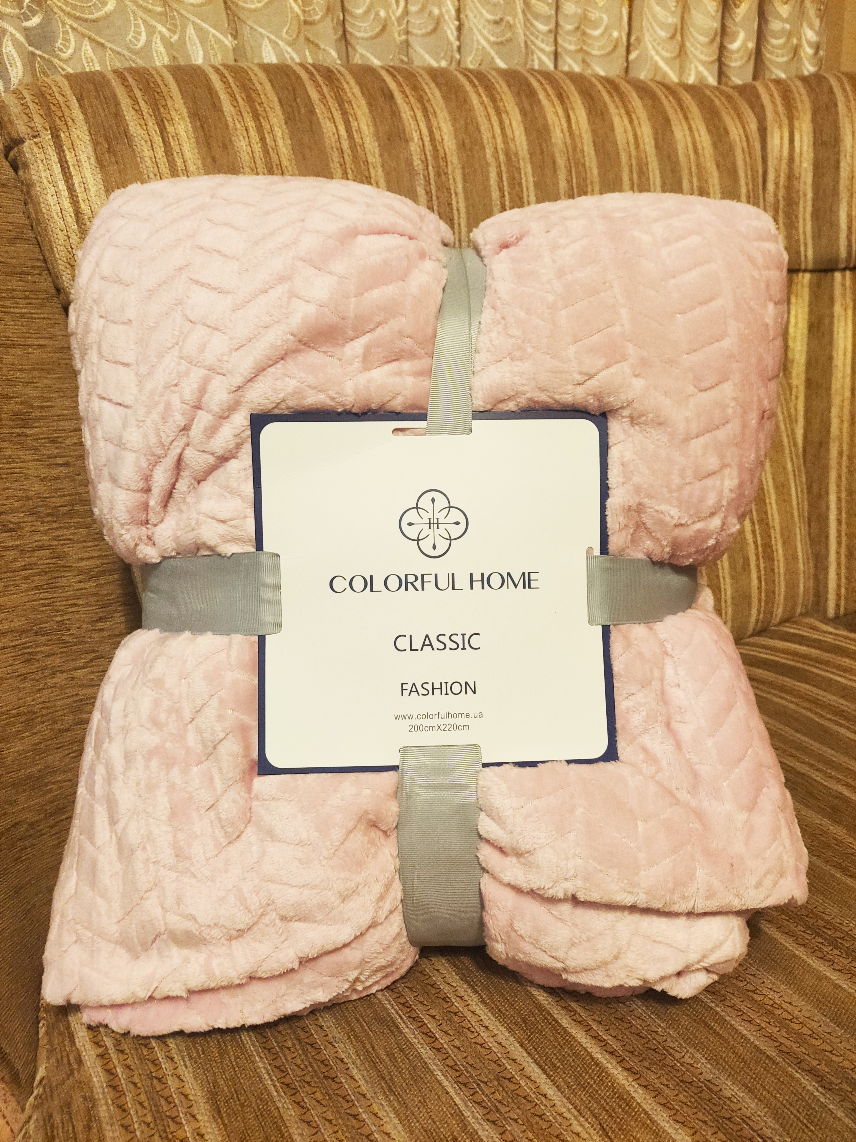 

Плед двухсторонний косичка COLORFUL HOME PINK 200х220 см