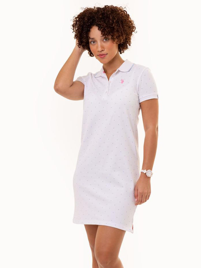Акція на Сукня-футболка коротка літня жіноча U.S. Polo Assn 25321678-ZH00A M Біла від Rozetka